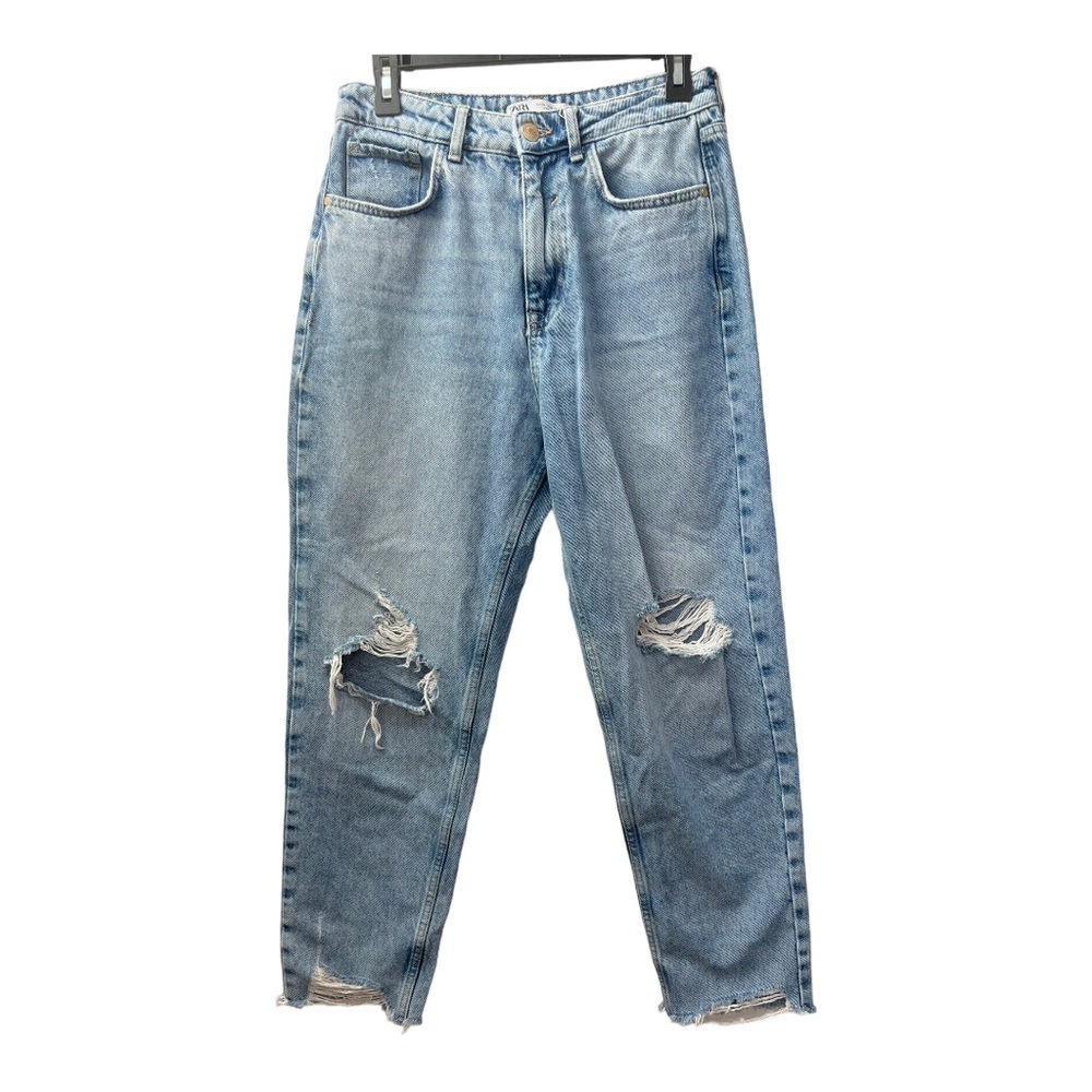 Zara high rise distressed jean size 6
